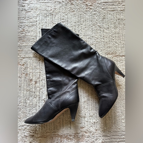 Reformation Shoes - Reformation Roberta Designer Black Leather Heeled Boots
